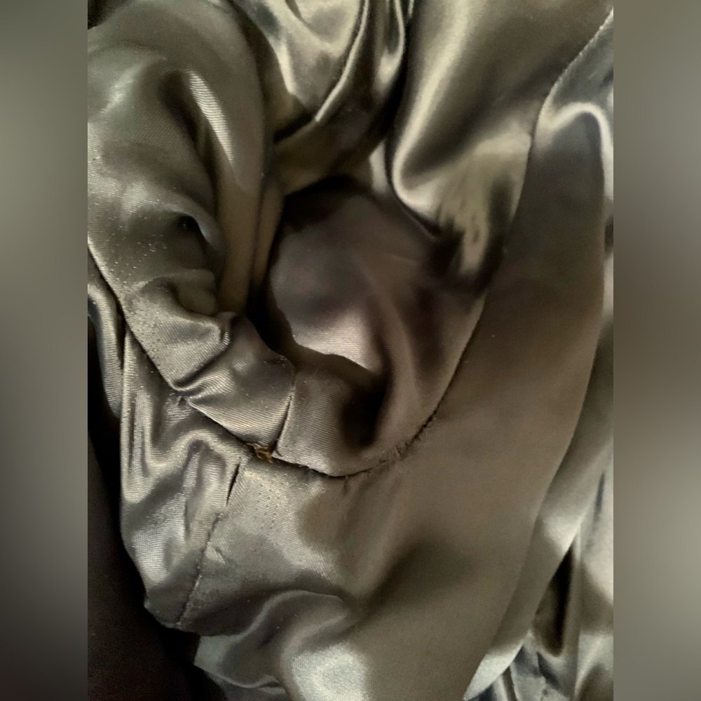 Penny Lane Blue Textured Lined (Fox?) Fur Trim Union Made Swing Coat - Picture 12 of 14